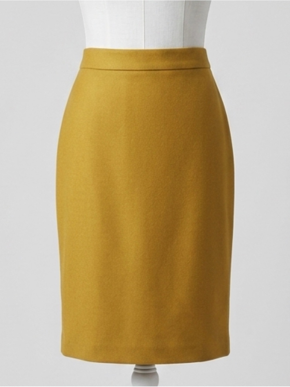 J.Crew Mustard Yellow 100% Wool Pencil Skirt Classic Career Academia Size 6